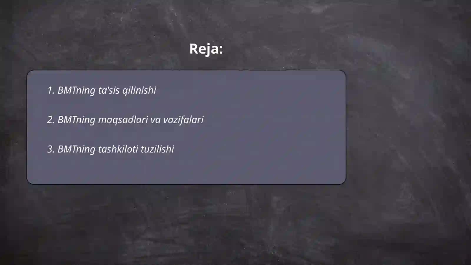 Birlashgan Millatlar Tashkiloti (BMT) 2