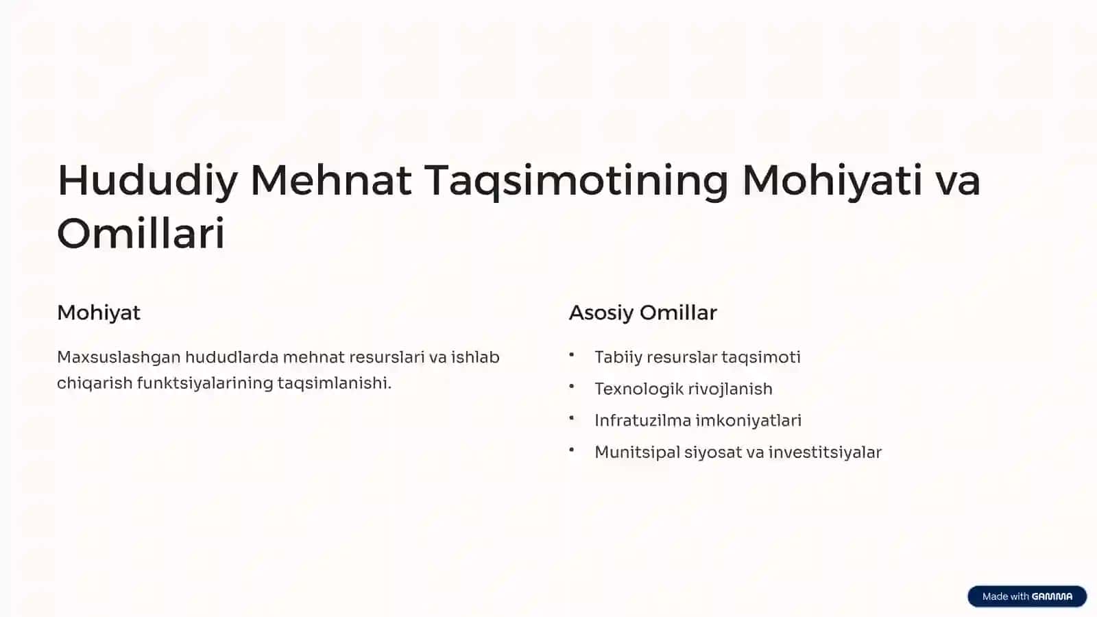Hududiy Mehnat Taqsimoti va Iqtisodiy Rayonlashtirish 2