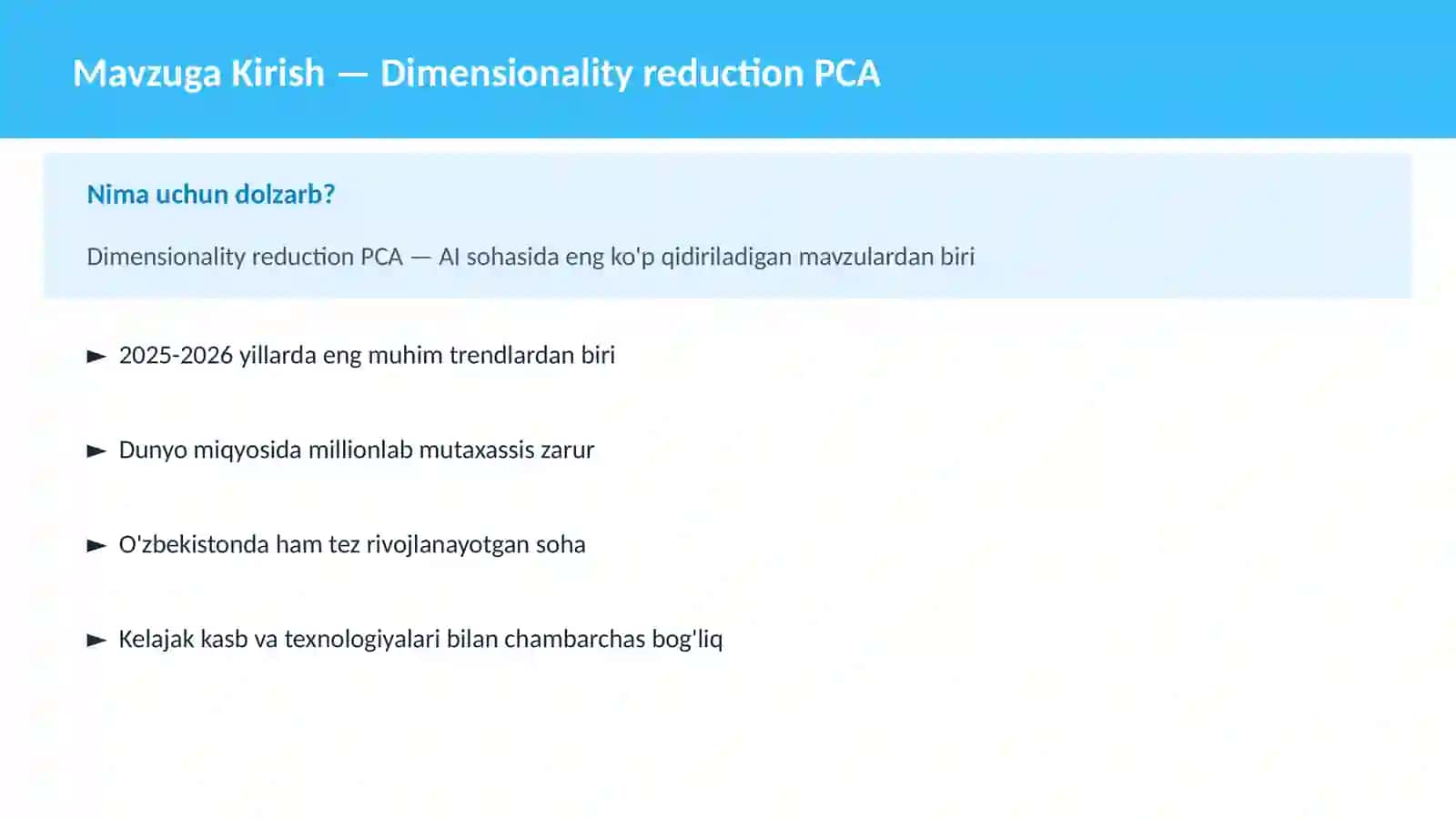 AI | MACHINE LEARNING ASOSLARI 2
