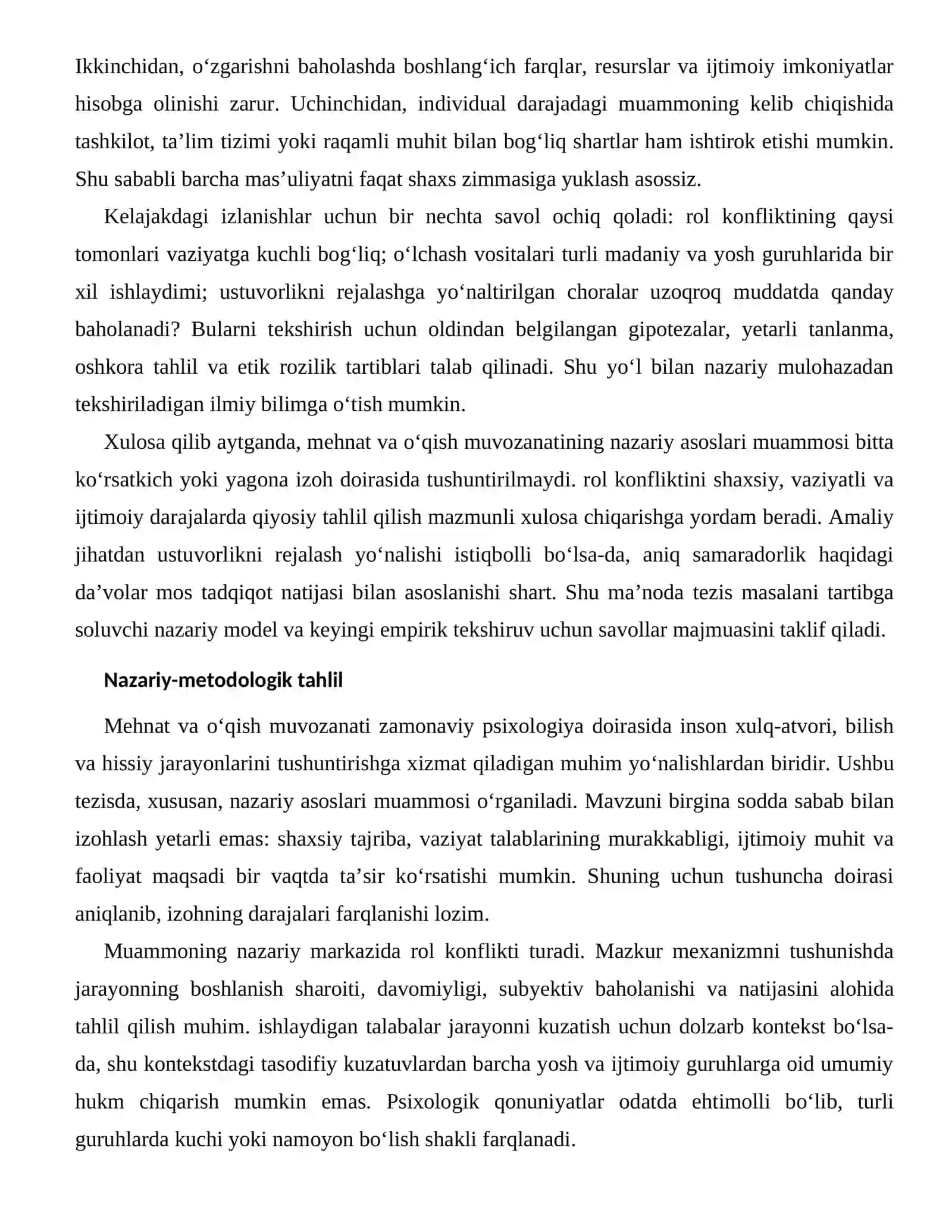 MEHNAT VA O‘QISH MUVOZANATI — NAZARIY ASOSLARI 2