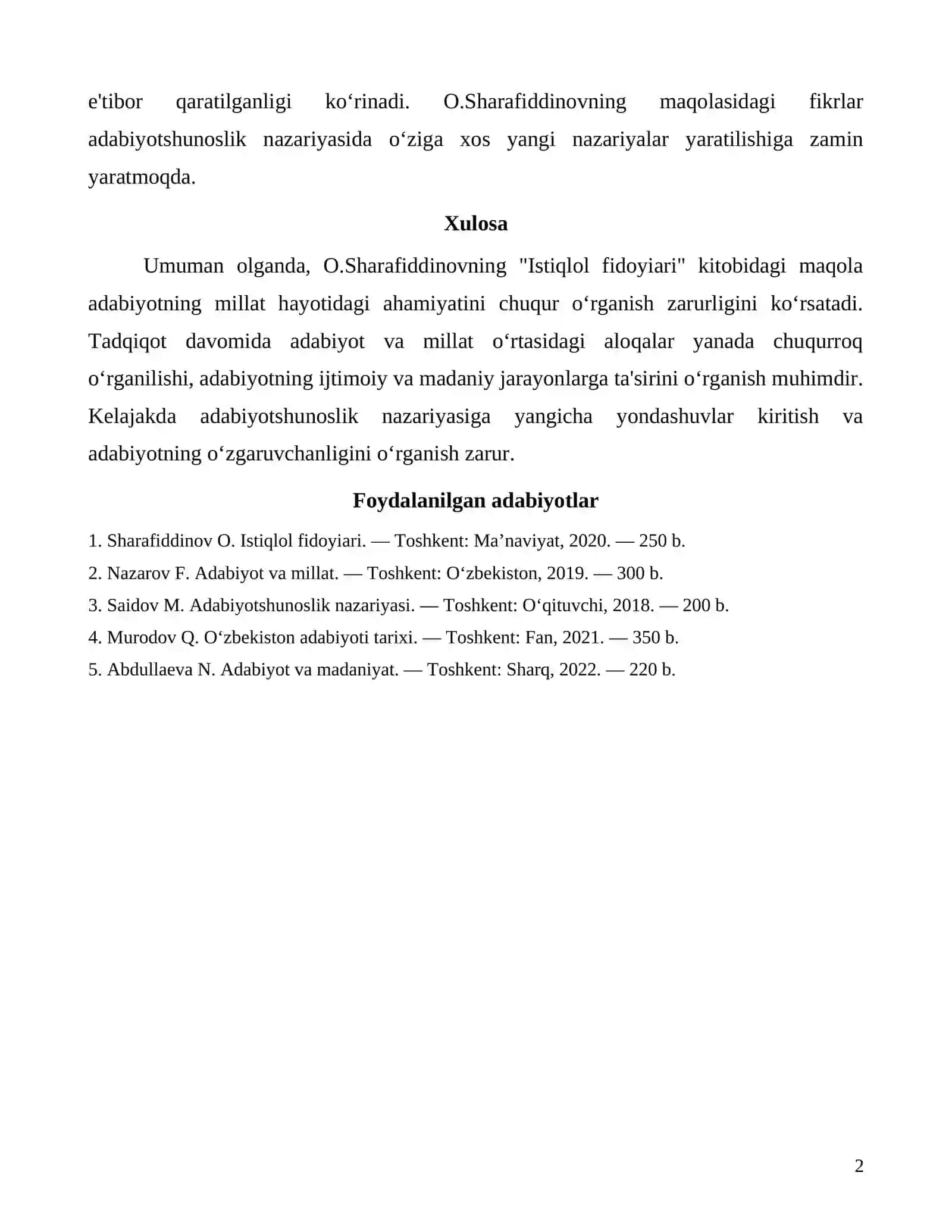 Mavzuning dolzarbligi 2