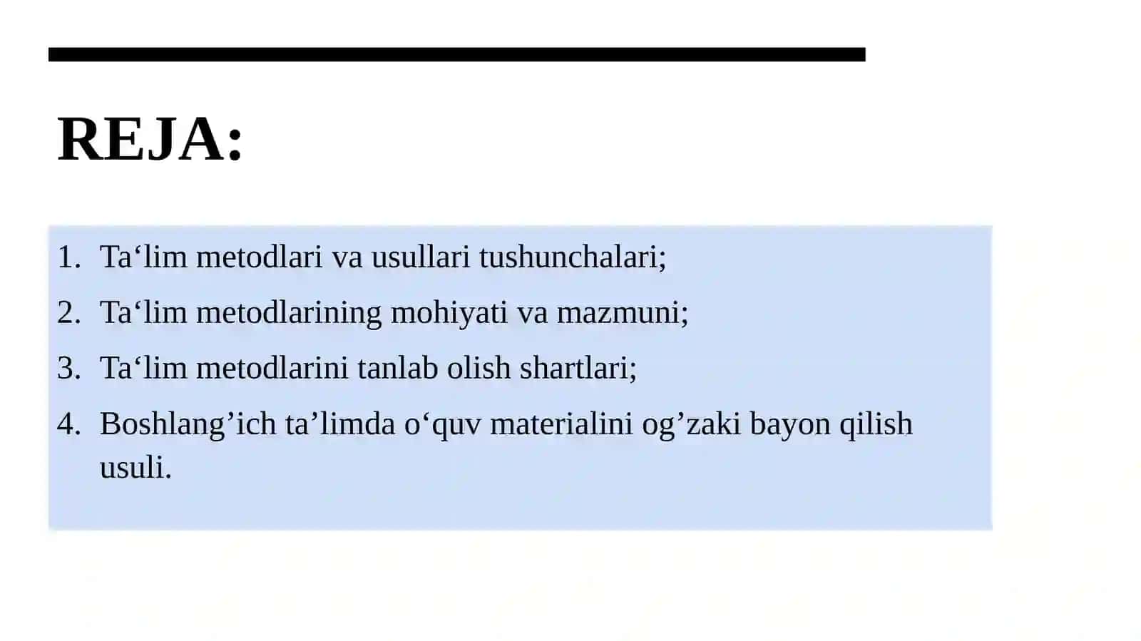 Ta'lim metodlari va usullari 2
