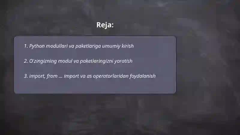 Python va modulli dasturlash 2
