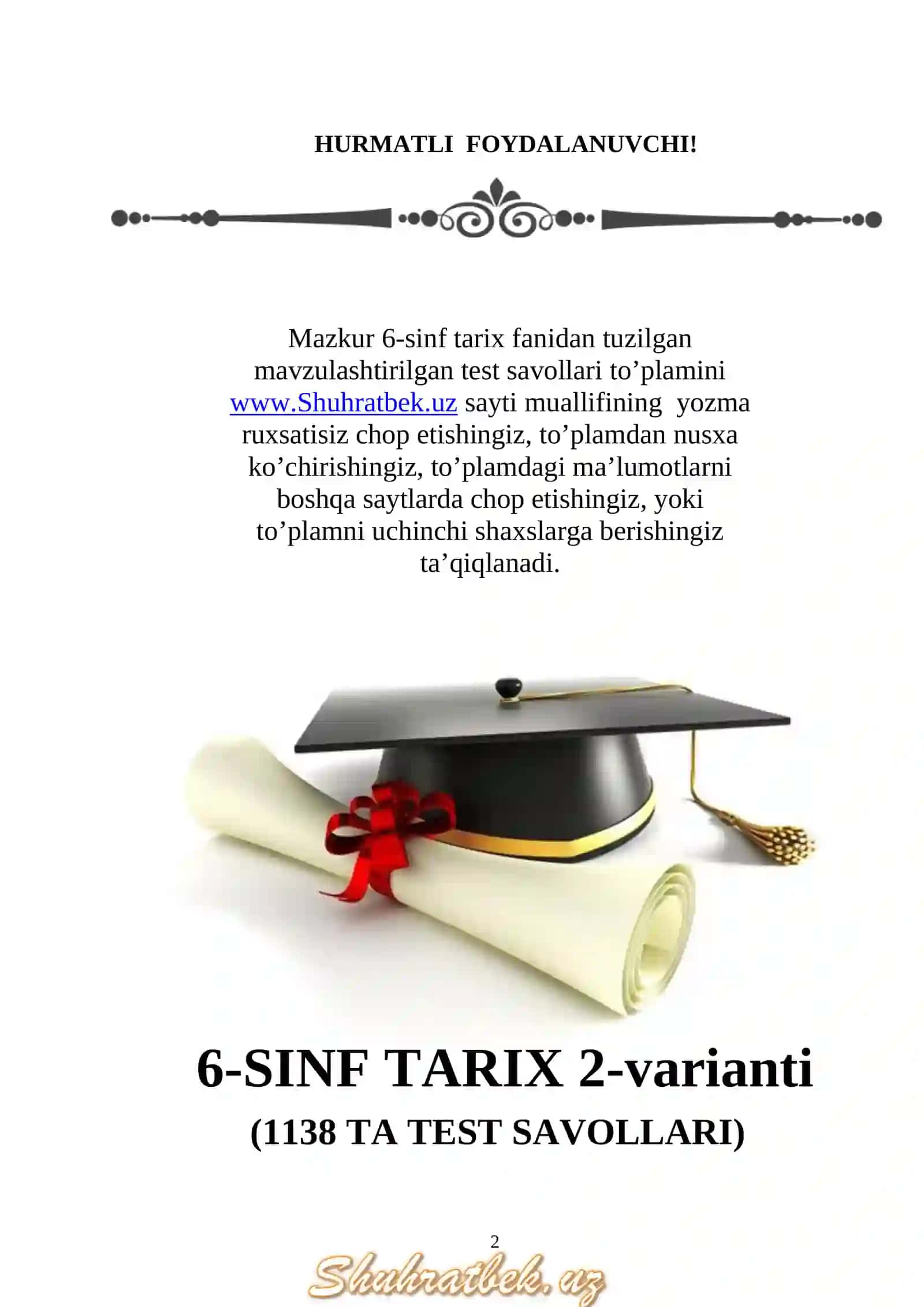 6-sinf tarix fanidan 2