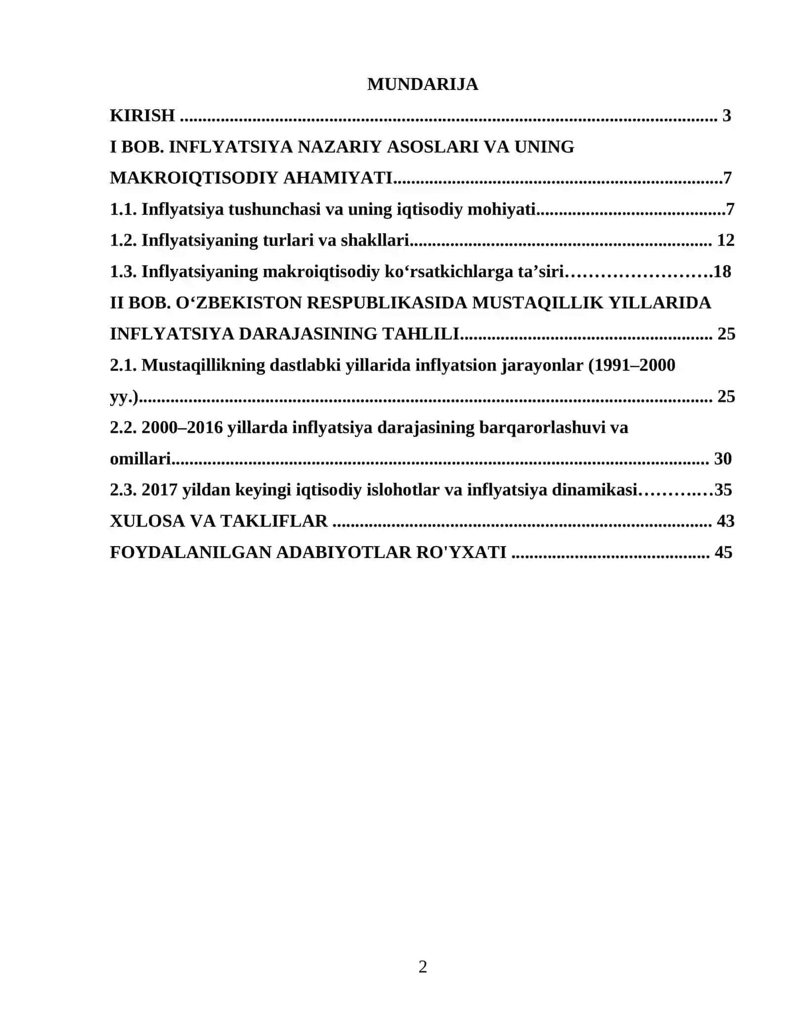 O’zbekiston Respublikasida mustaqillik yillarida inflyatsiya darajasining tahlili 2