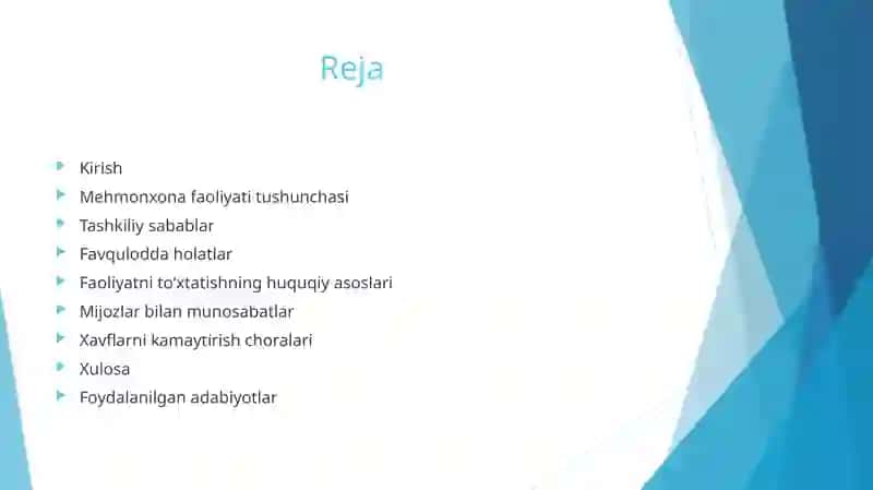 Mehmonxona faoliyatini to'xtatish sabablari va uni amalga oshirish tartibi 2