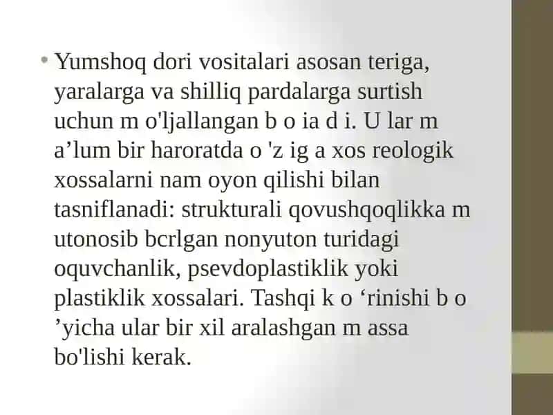 Yumshoq dori turlari 2