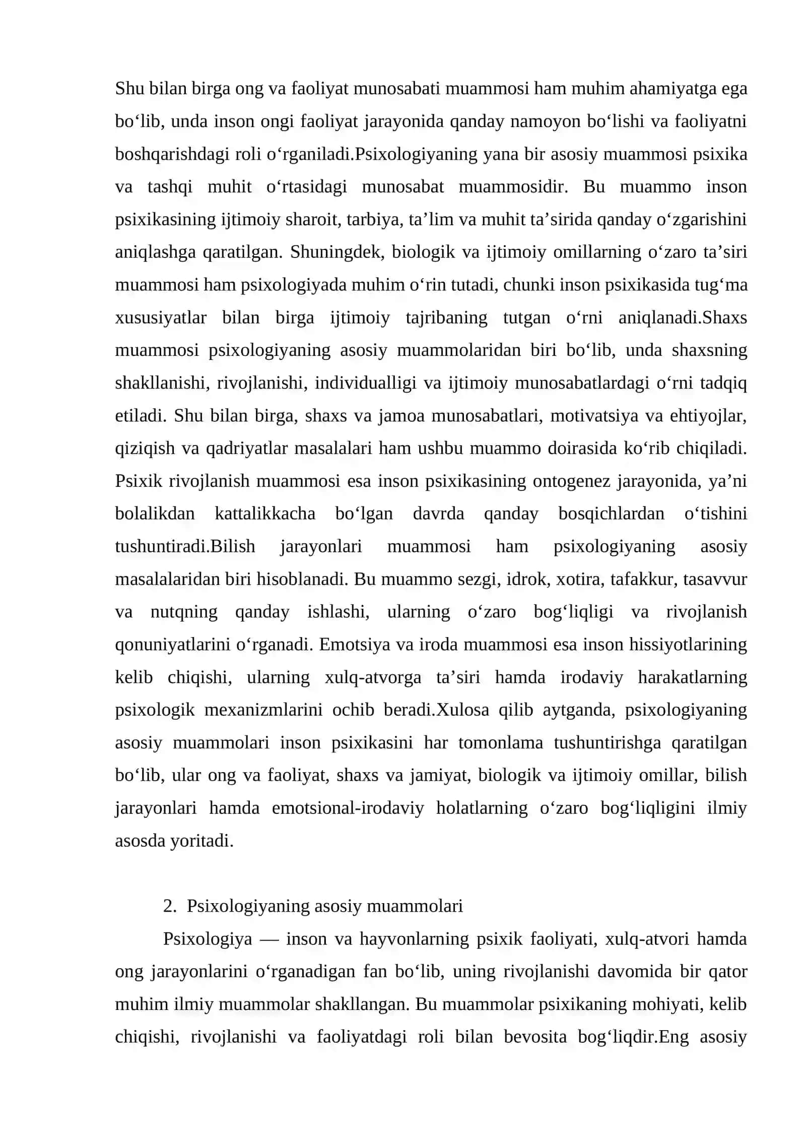 Umumiy psixologiyaning predmeti vazifalari 2