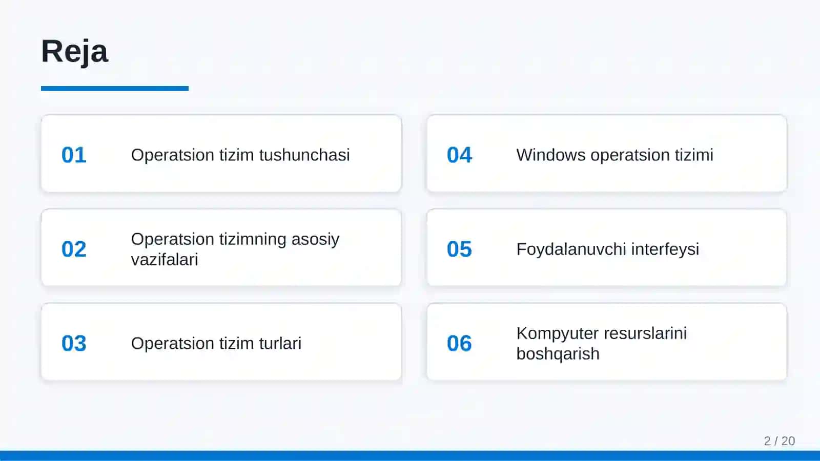 Operatsion tizimlar 2