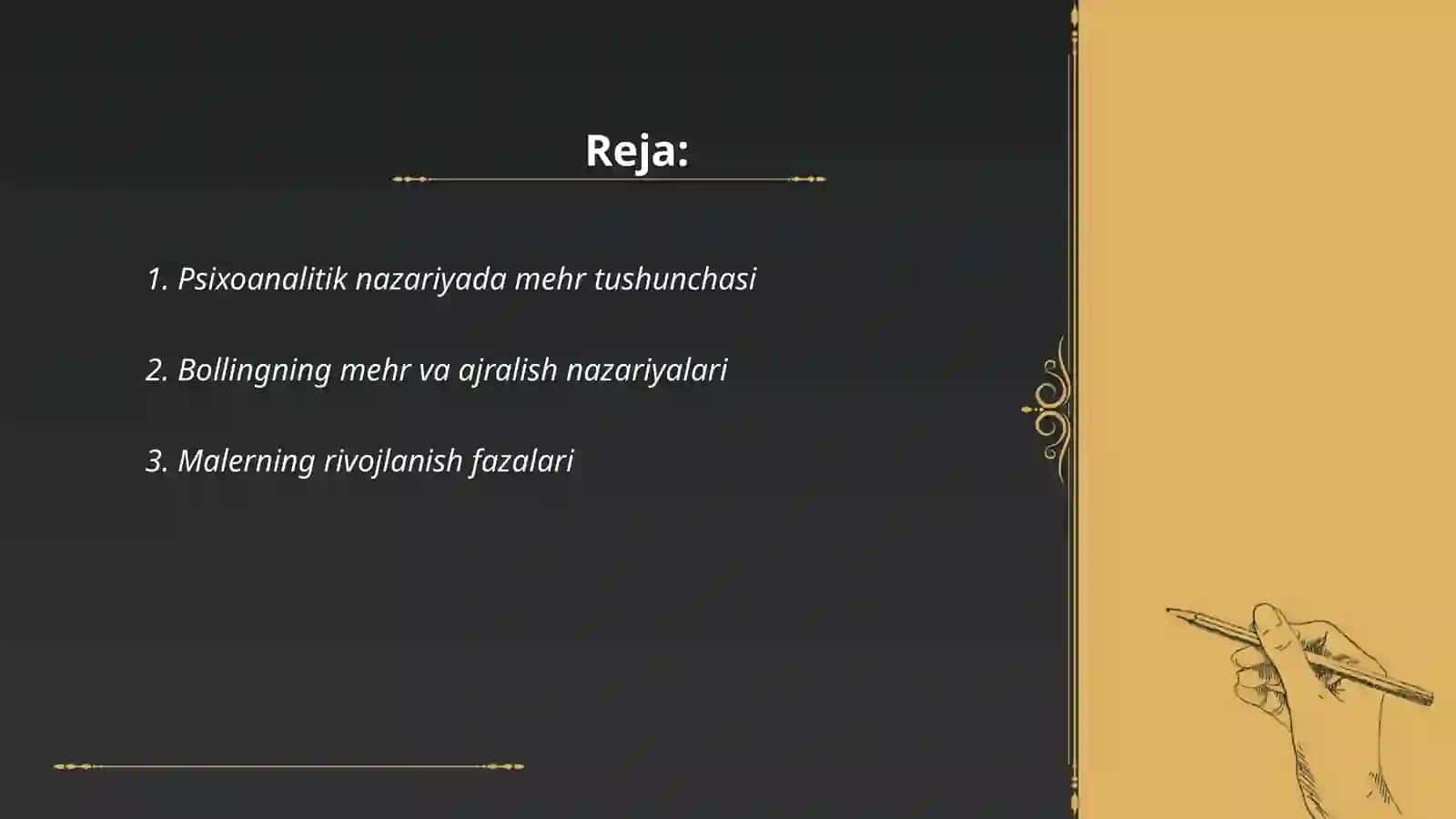 Psixoanalistiklarning ishlarida mehr va ajralish muammolari 2
