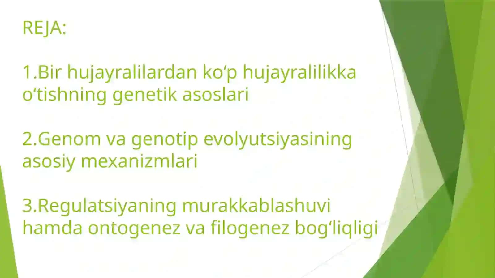 KO'P HUJAYRALI ORGANIZMLAR VA ULARNING GENOTIPINI MOLEKULYARGENETIK EVOLYUTSIYASI 2