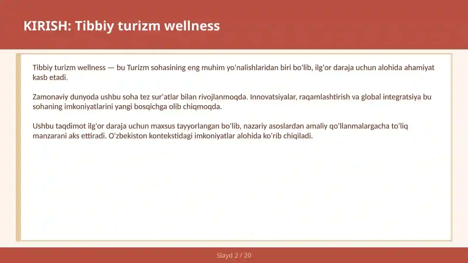 Tibbiy turizm wellness 2
