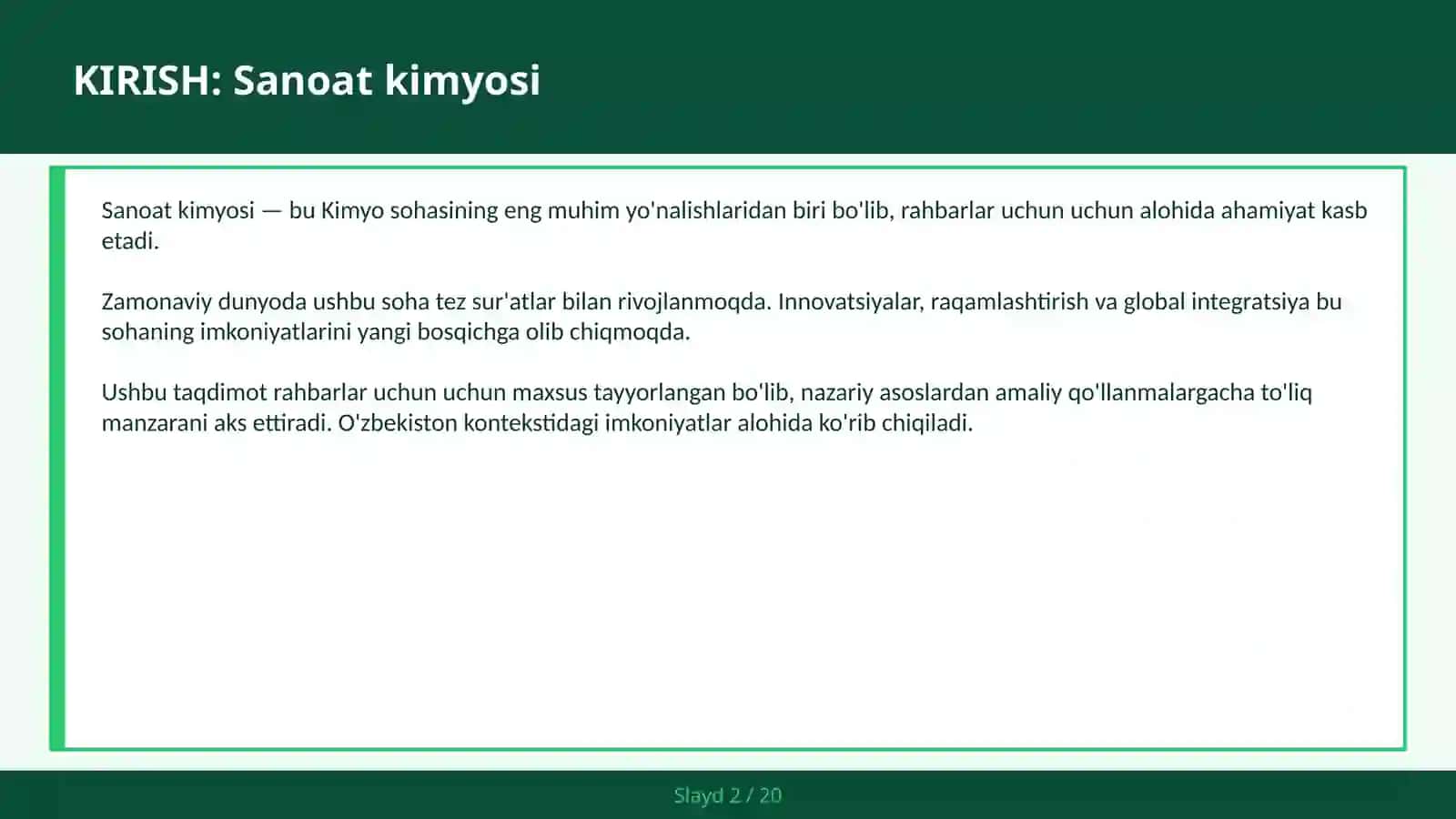 Sanoat kimyosi 2