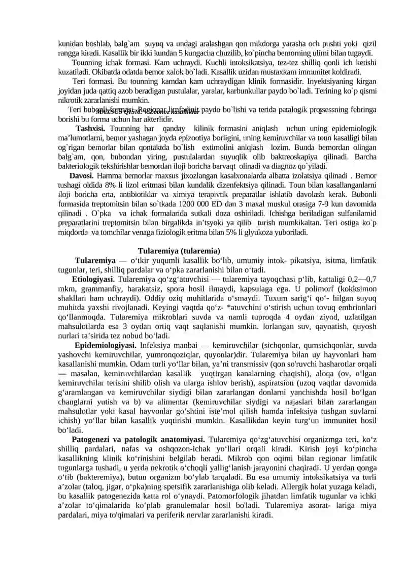 O`lat va Tulyaremiyaning o’ta xavfli infektsiya 2