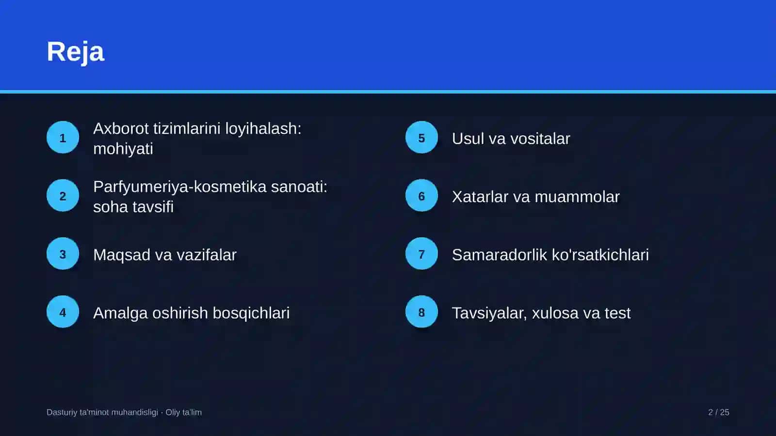 parfyumeriya kosmetika sanoatida axborot tizimlarini loyihalash 2223 2