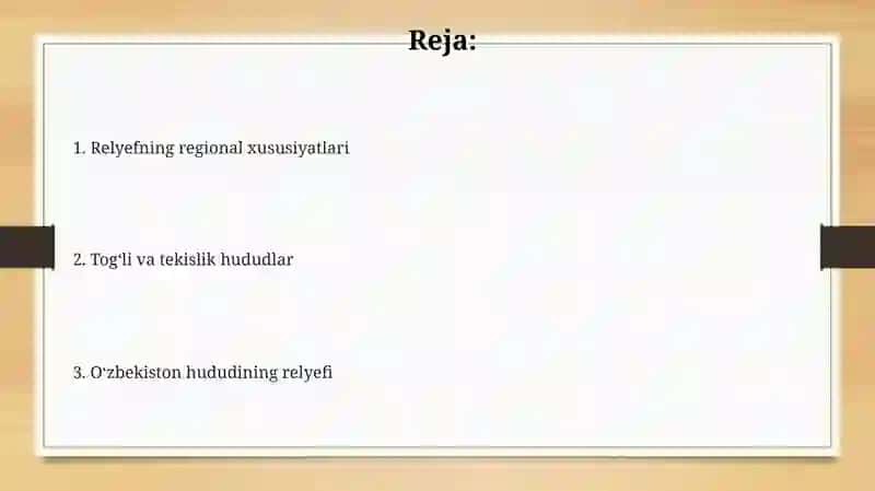 O'zbekiston Hududi Relyefi 2