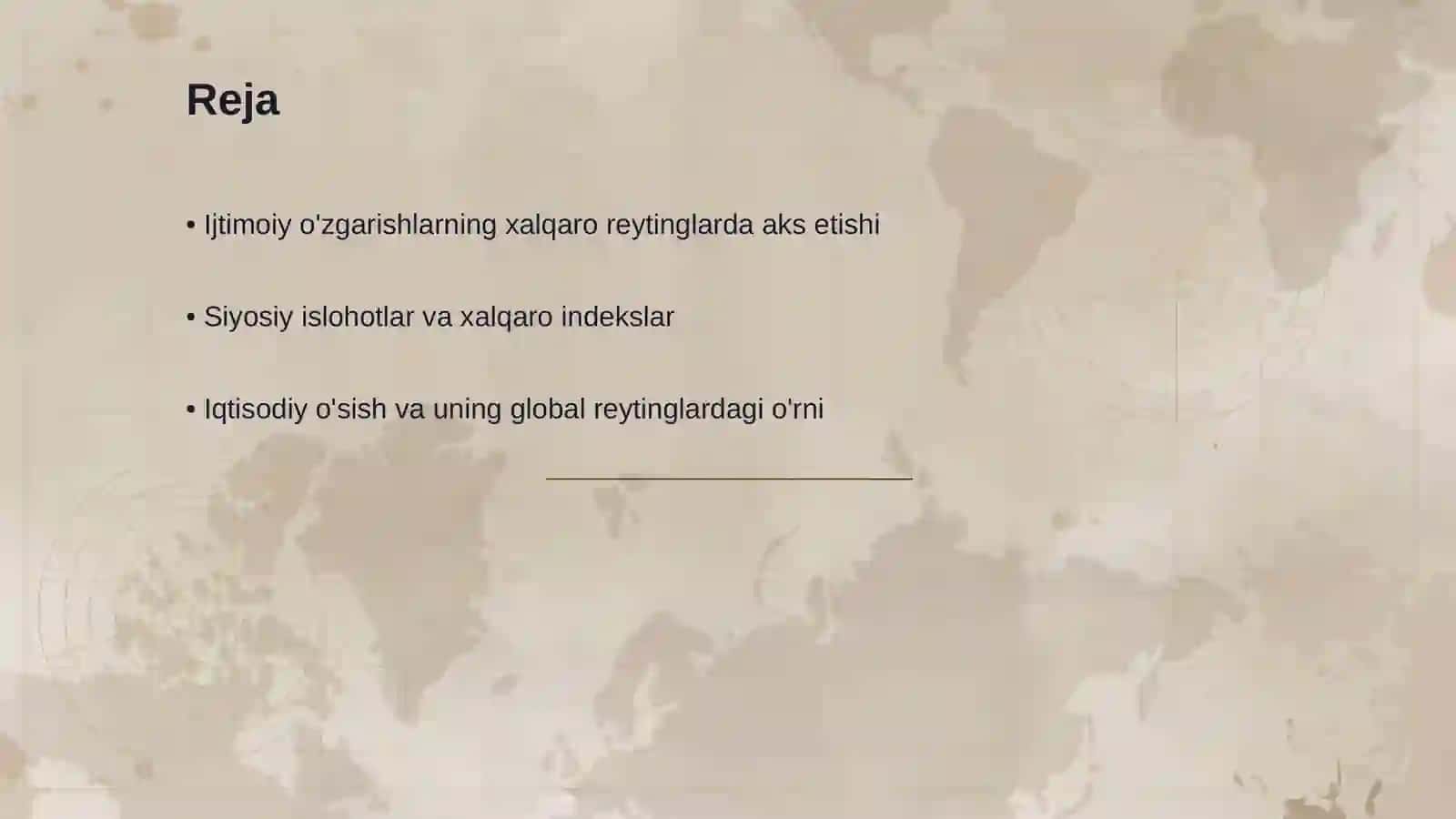 Ijtimoiy o'zgarishlarning xalqaro reytinglarda aks etishi 2