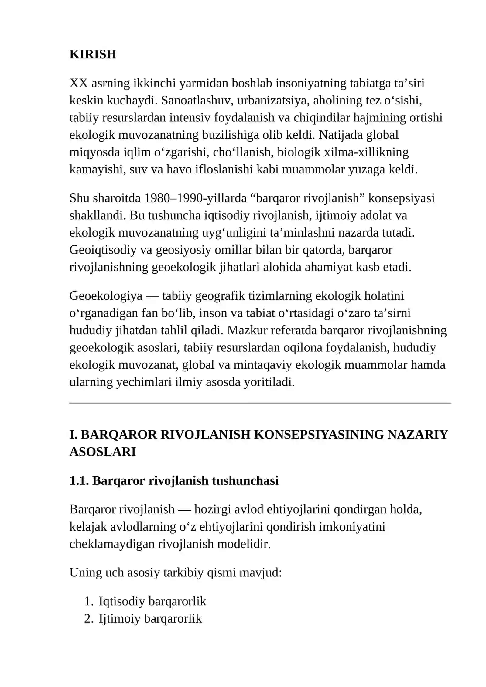 BARQAROR RIVOJLANISHNING GEOEKOLOGIK JIHATLARI 2