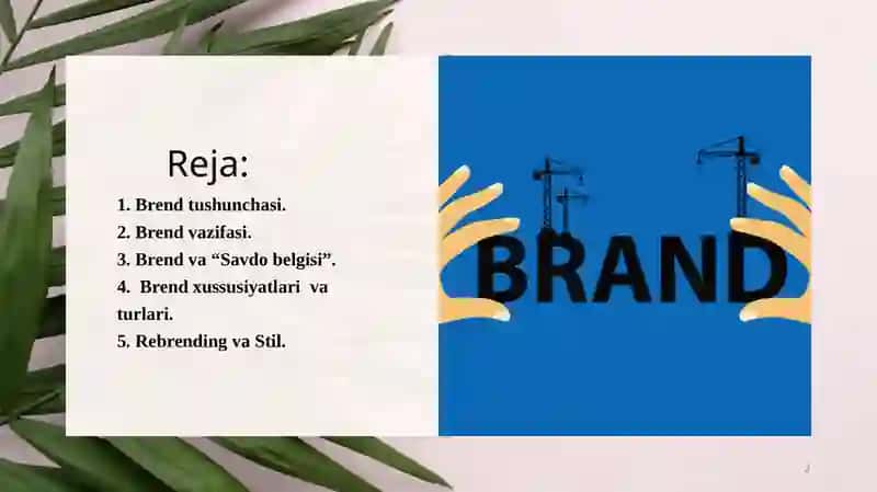 Brend haqida tushuncha va tasniflanishi 2