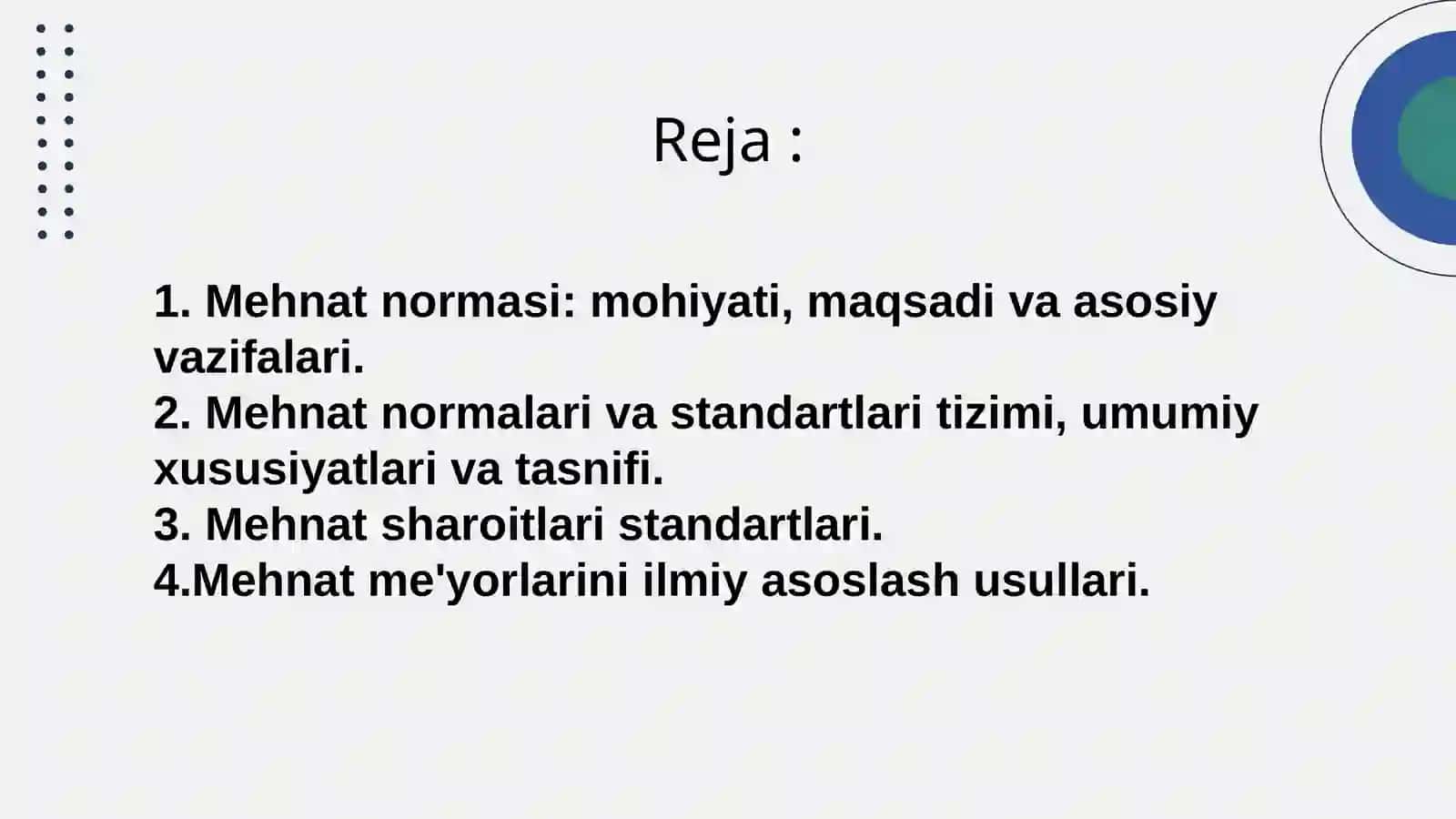 Mehnat normalari 2