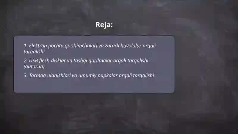 Viruslarning tarqalishi usullari 2