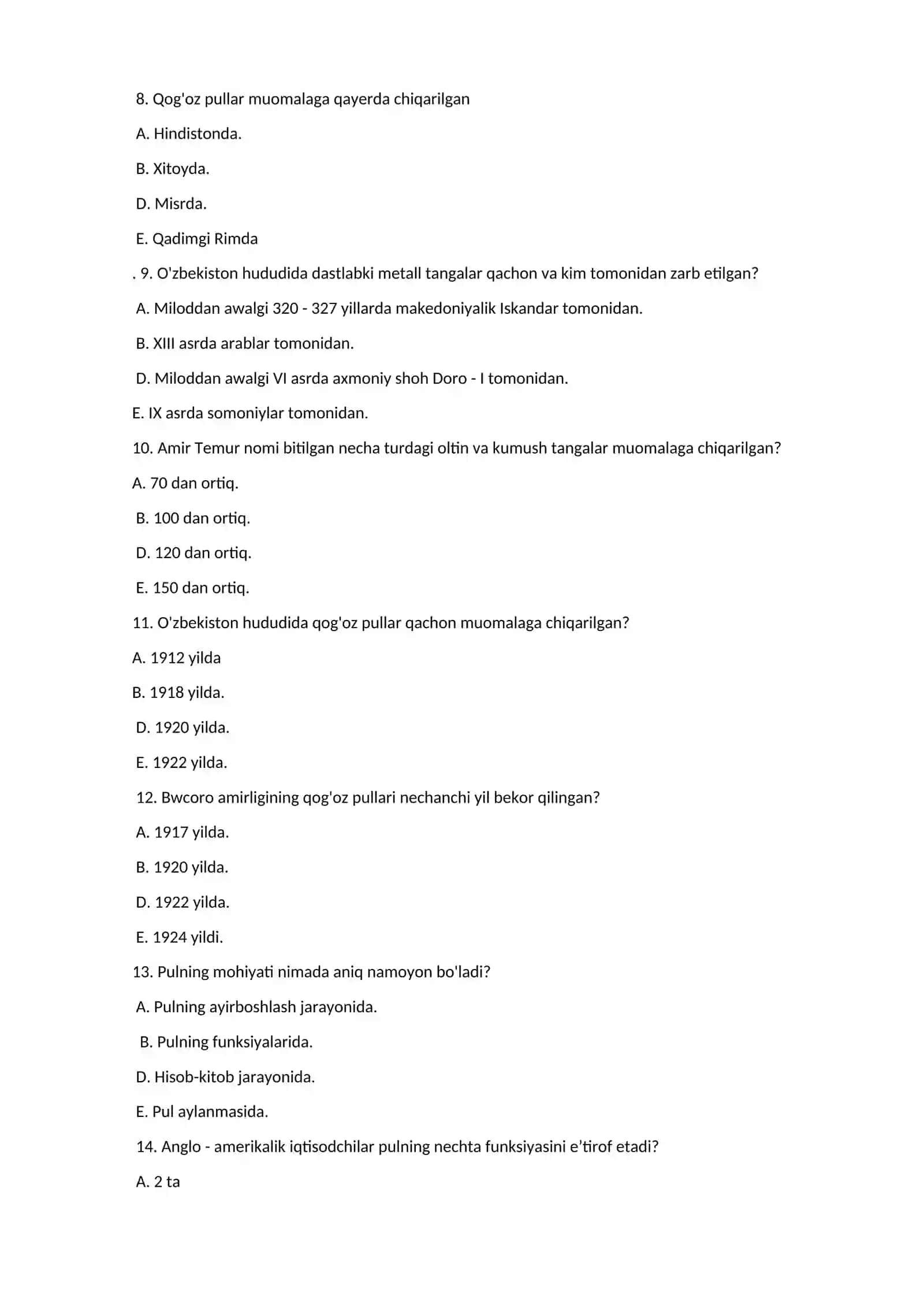 Pulning vujudga kelishi 2