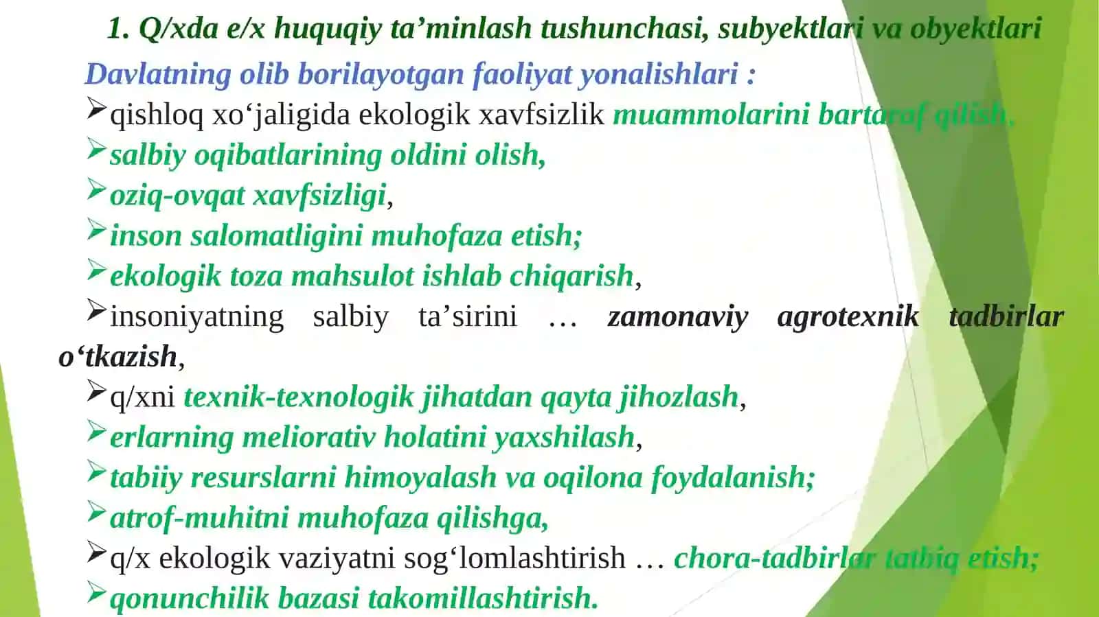Ekologik xavfsizlikni ta’minlashni huquqiy tartibga solish 2
