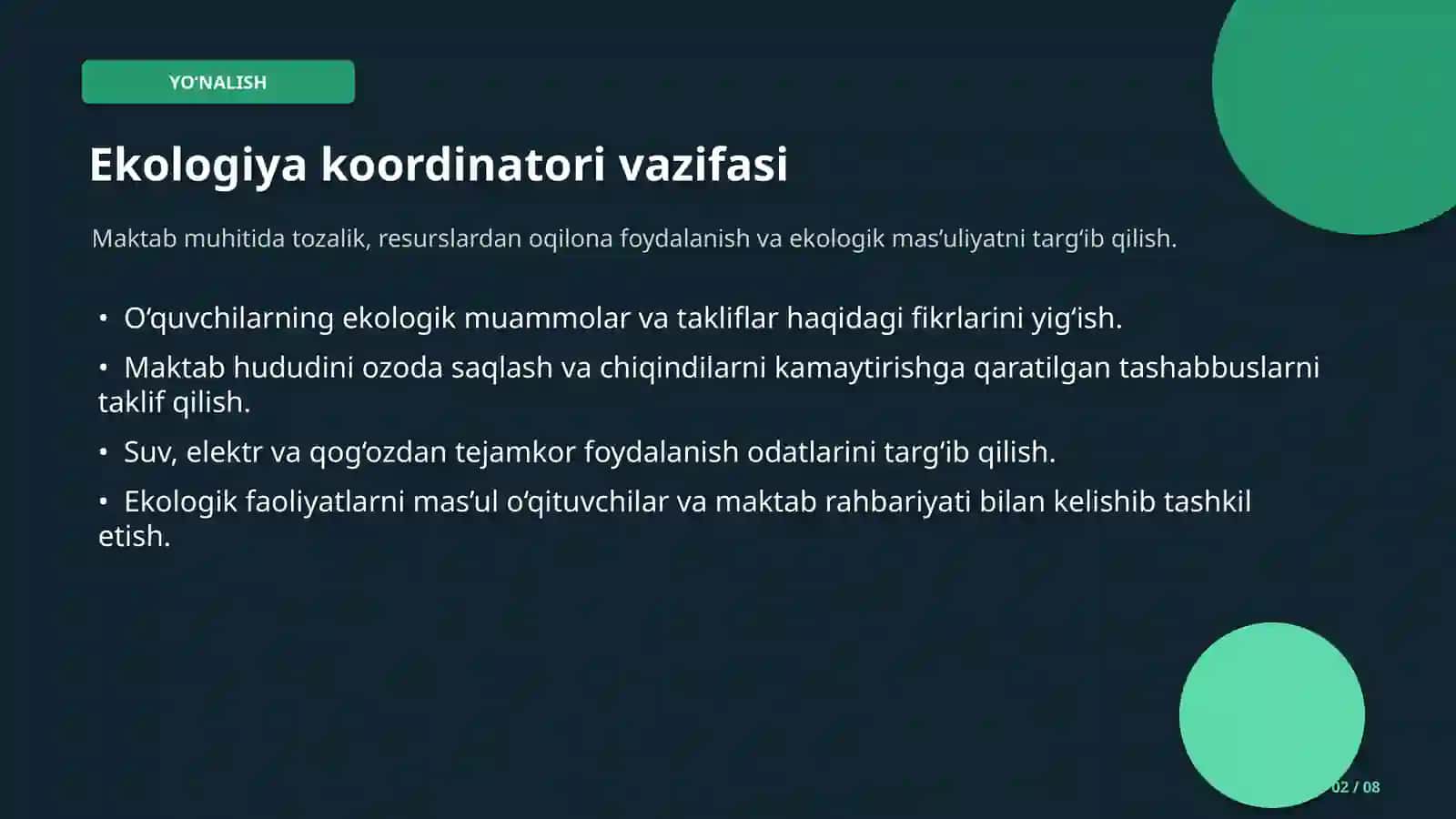 NOMZOD TAQDIMOTI EKOLOGIYA KOORDINATORI 2
