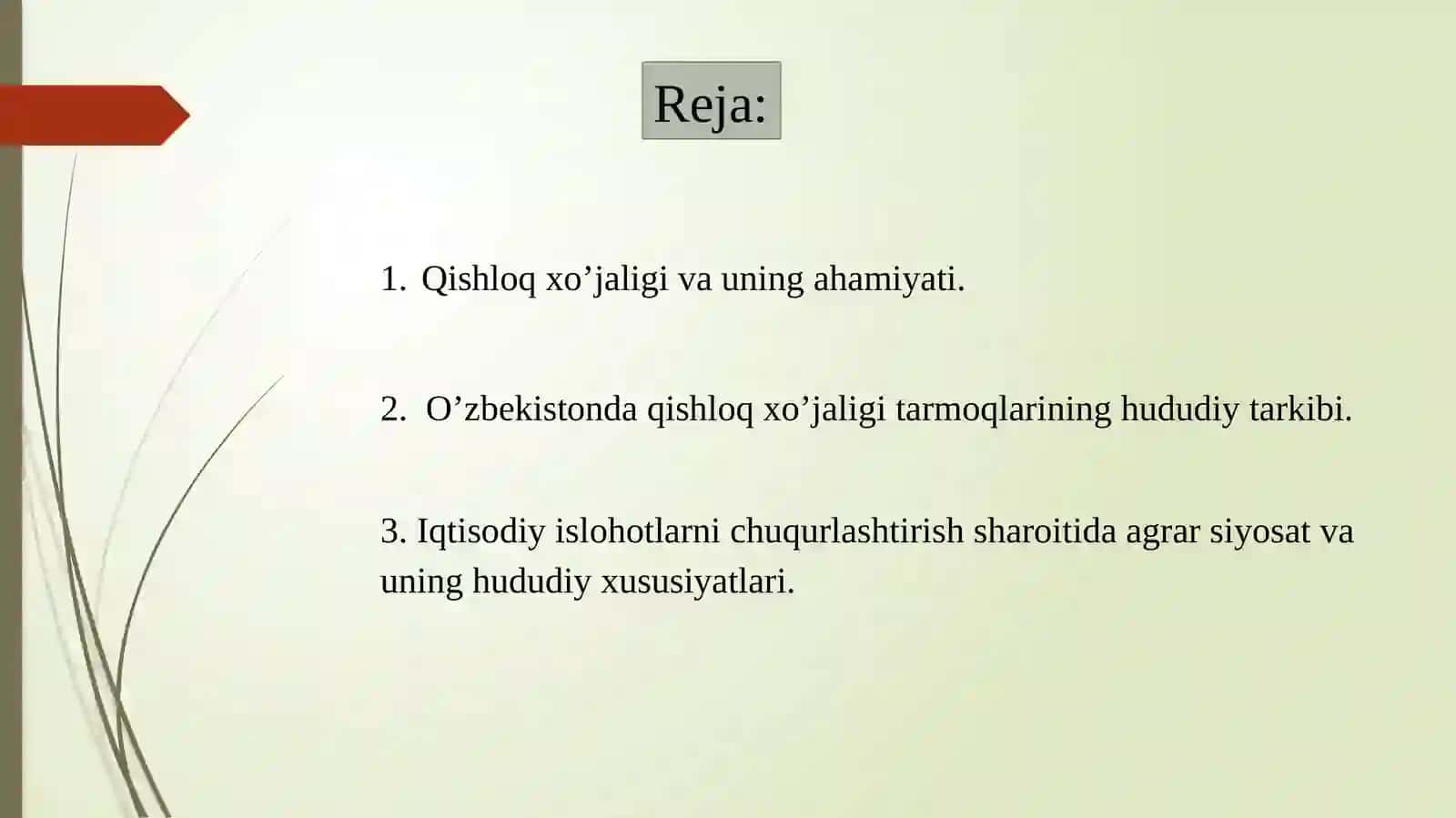Iqtisodiy islohotlarni chuqurlashtirish sharoitida qishloq xo’jaligining hududiy ixtisoslashuvi 2