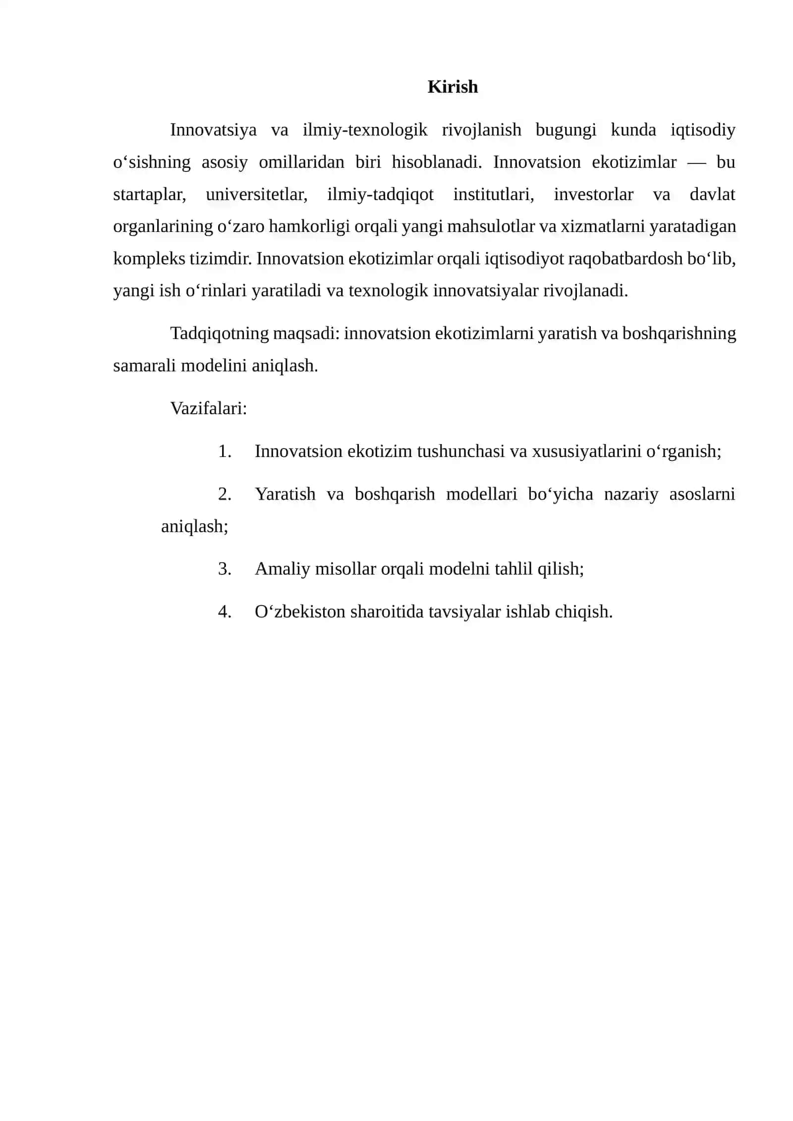 INNOVATSION EKOTIZIMLARNI YARATISH VA BOSHQARISH MODELI 2