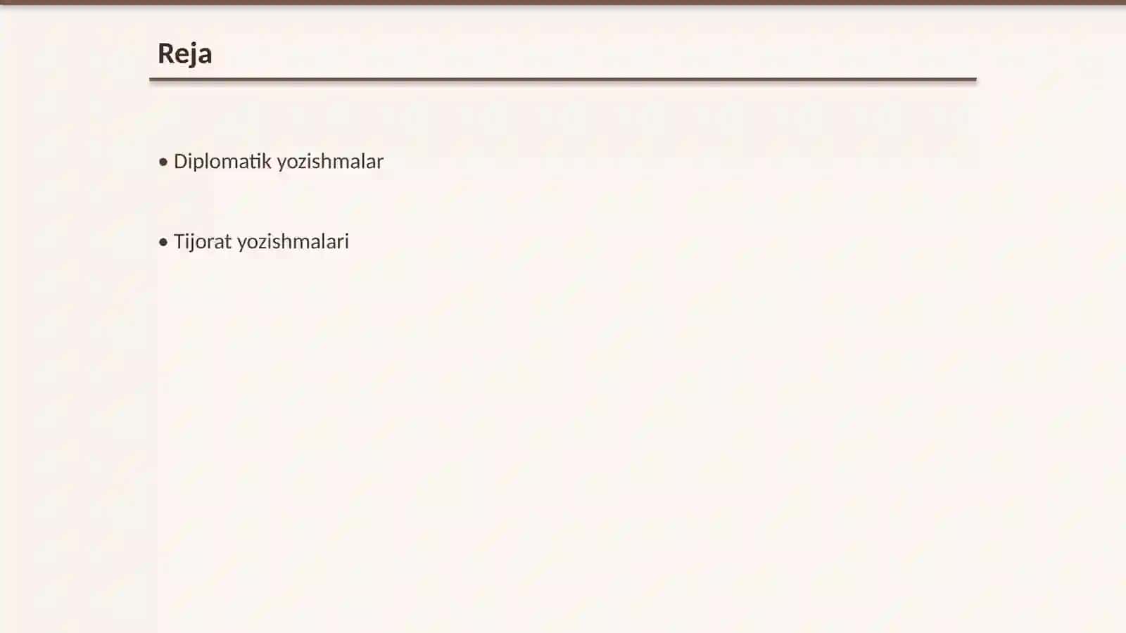 Diplomatik va tijorat yozishmalari 2