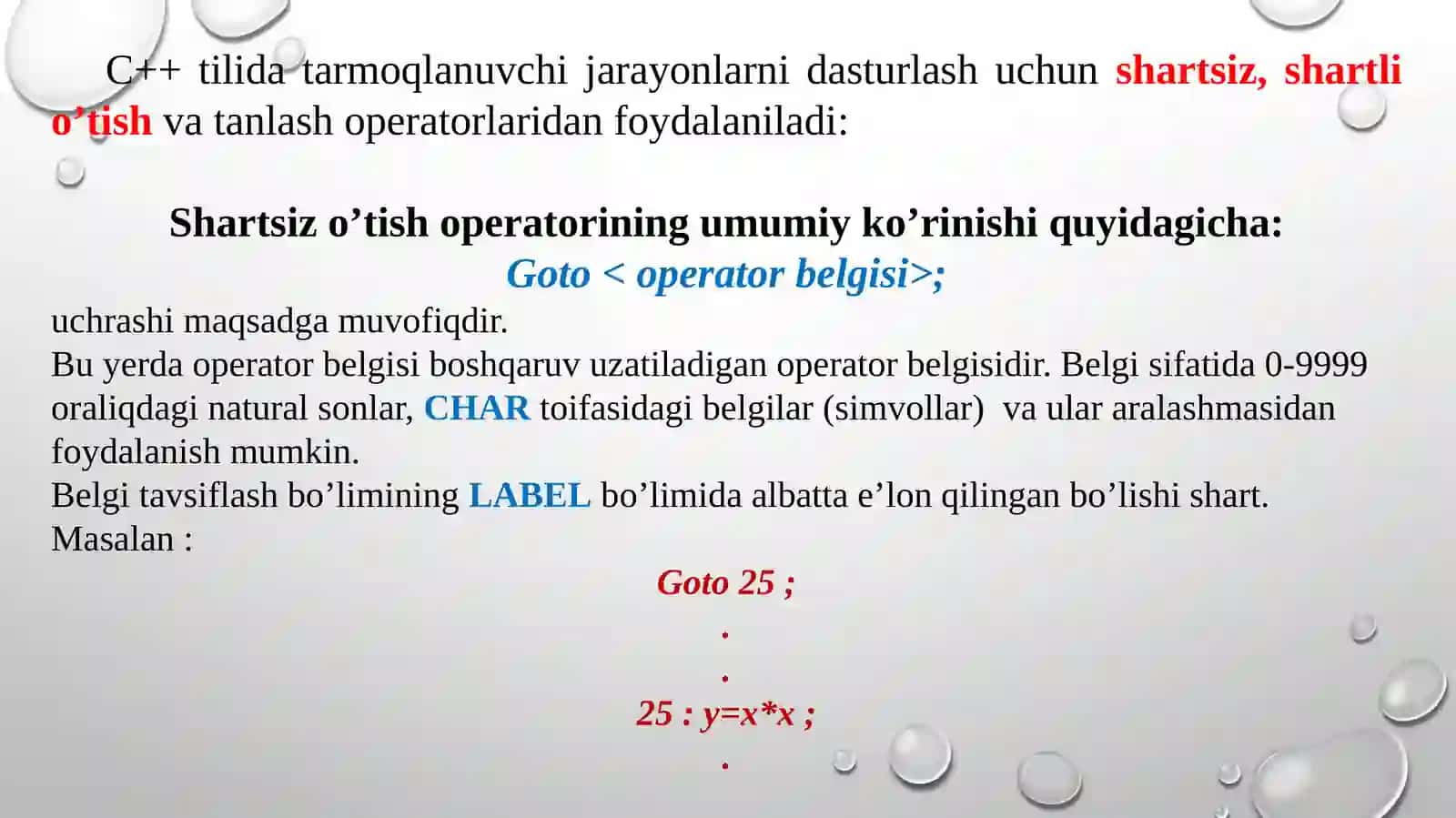 Mantiqiy dasturlash texnologiyasi. Mantiqiy dastur tuzilmasi 2