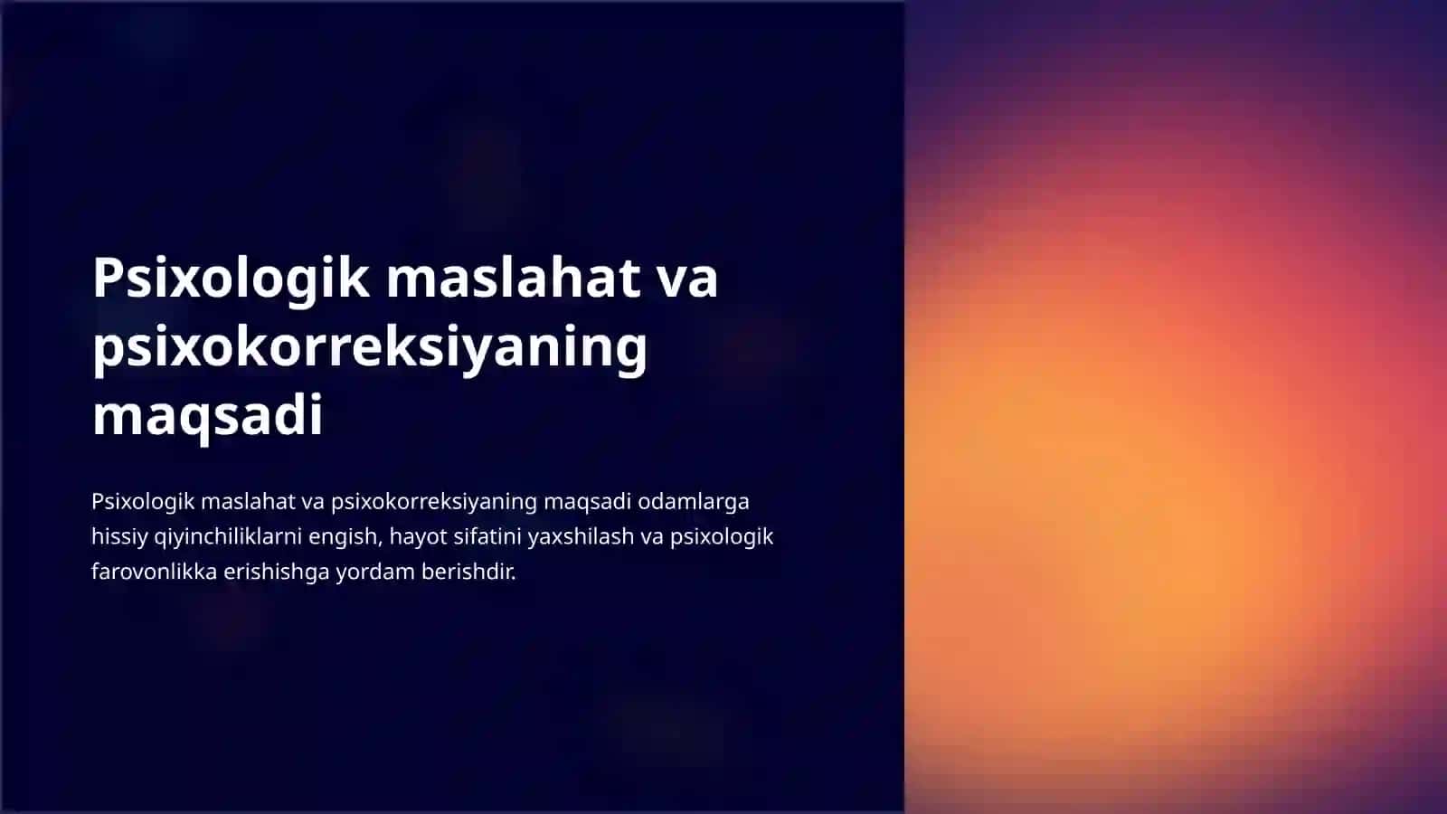 Psixologik maslahat va psixokorreksiyaning texnikasi asoslari 2