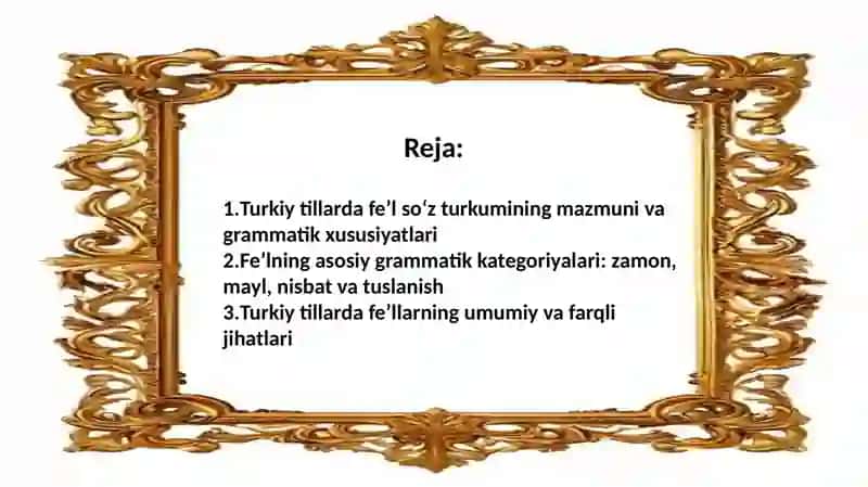 Turkiy tillarda fe’l so‘z turkumi 2