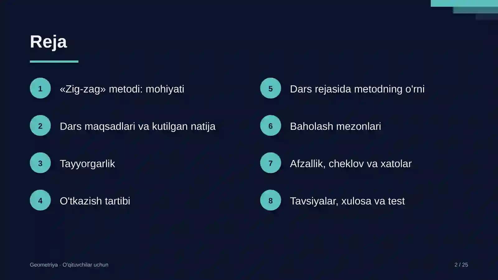 geometriya darslarida zig zag metodidan foydalanish 8181 2