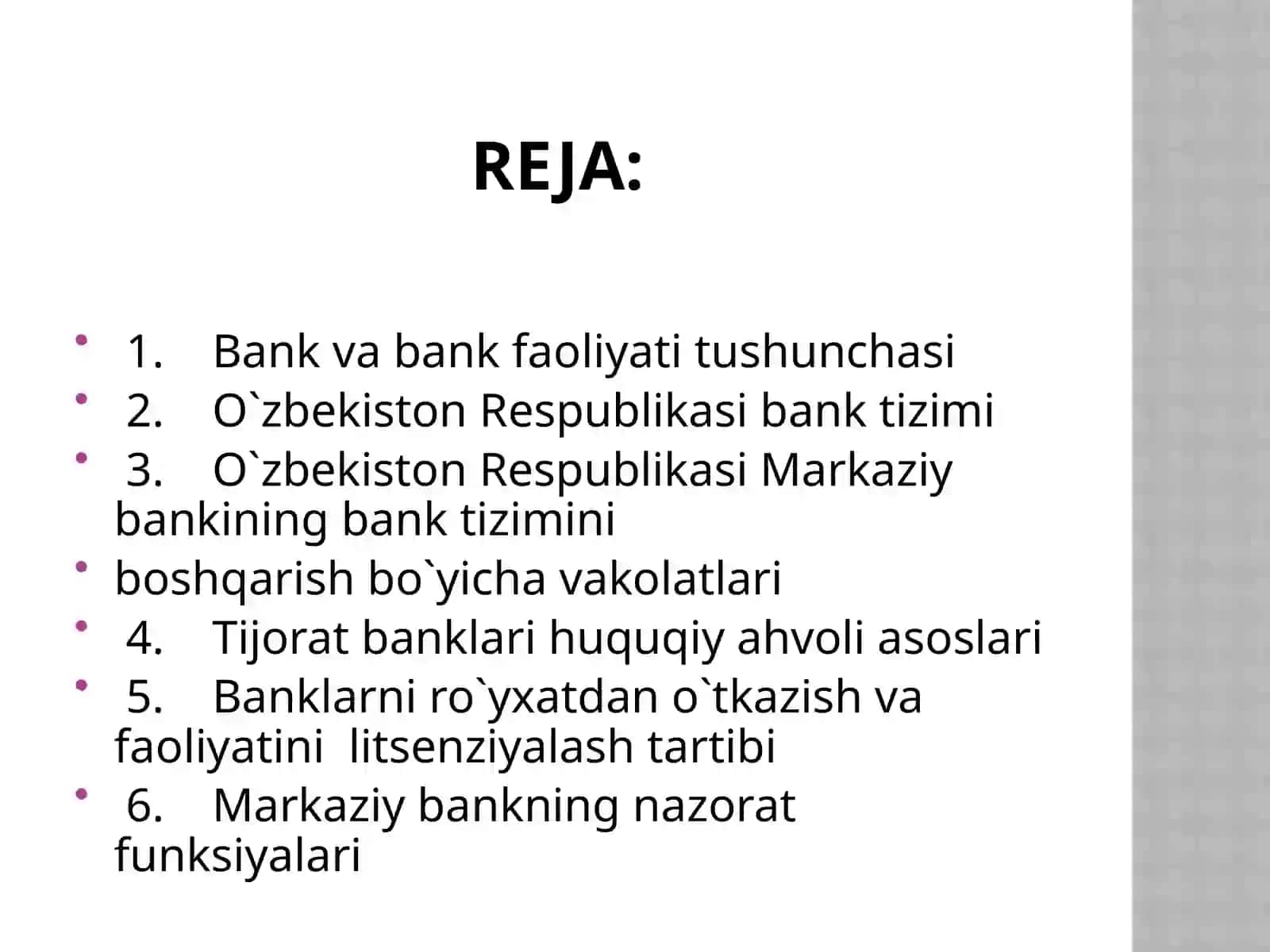 Bank faoliyatining huquqiy asoslari 2