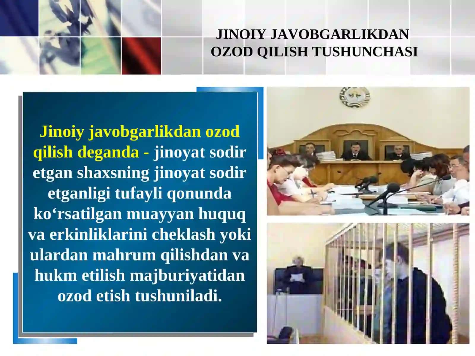 Javobgarlikdan ozod qilish tushunchasi va turlari 2