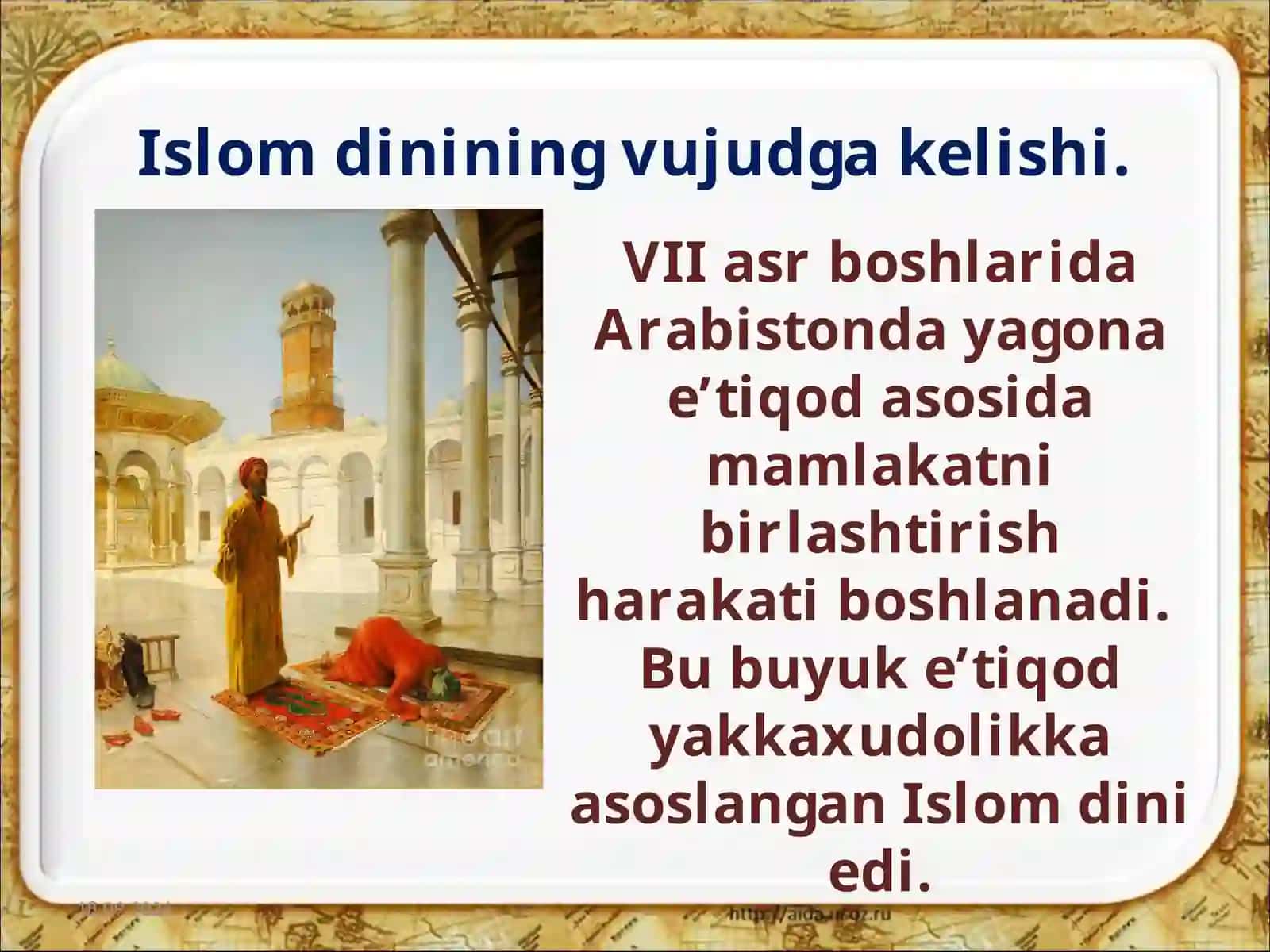 Arab xalifaligining órnatilishi. 2