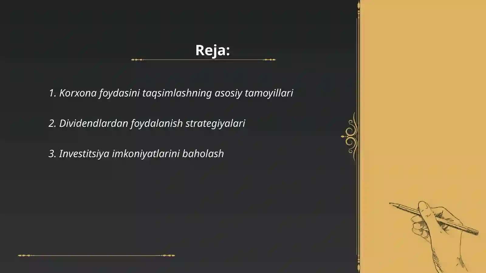 Korxona foydasining taqsimlanishi ishlatilishi 2
