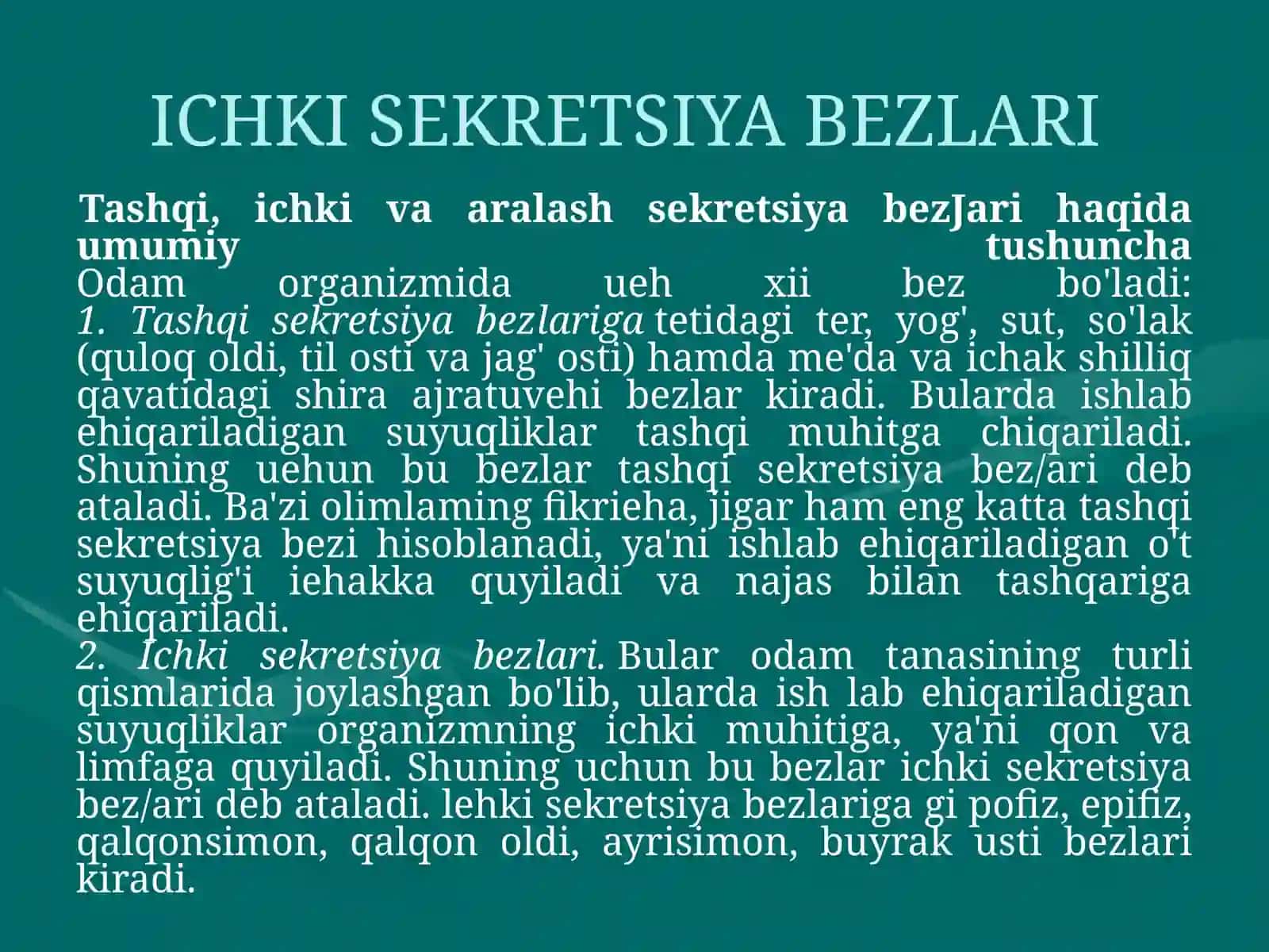 Ichki sekretsiya bezlarining yoshga hos hususiyatlari 2