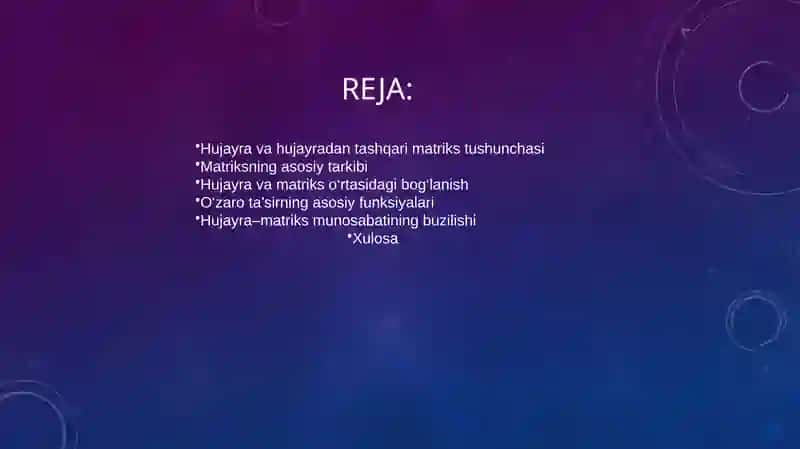 Hujayra va hujayradan tashqari matriks orasidagi munosabatlar 2