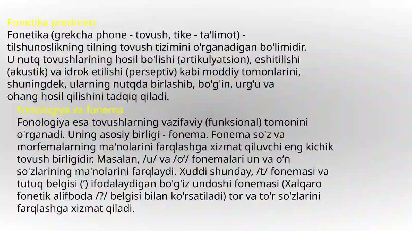 FONETIKA VA UNING ASOSIY BIRLIKLARI 2