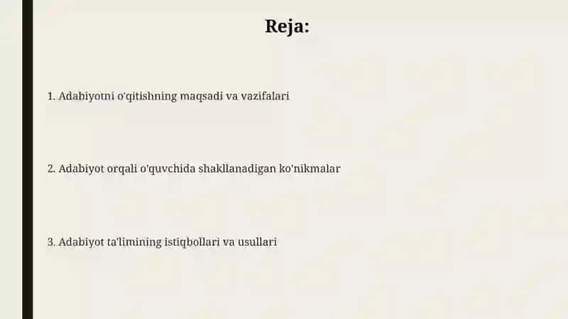 Adabiyotoʻqitishningmaqsadivavazifalari 2