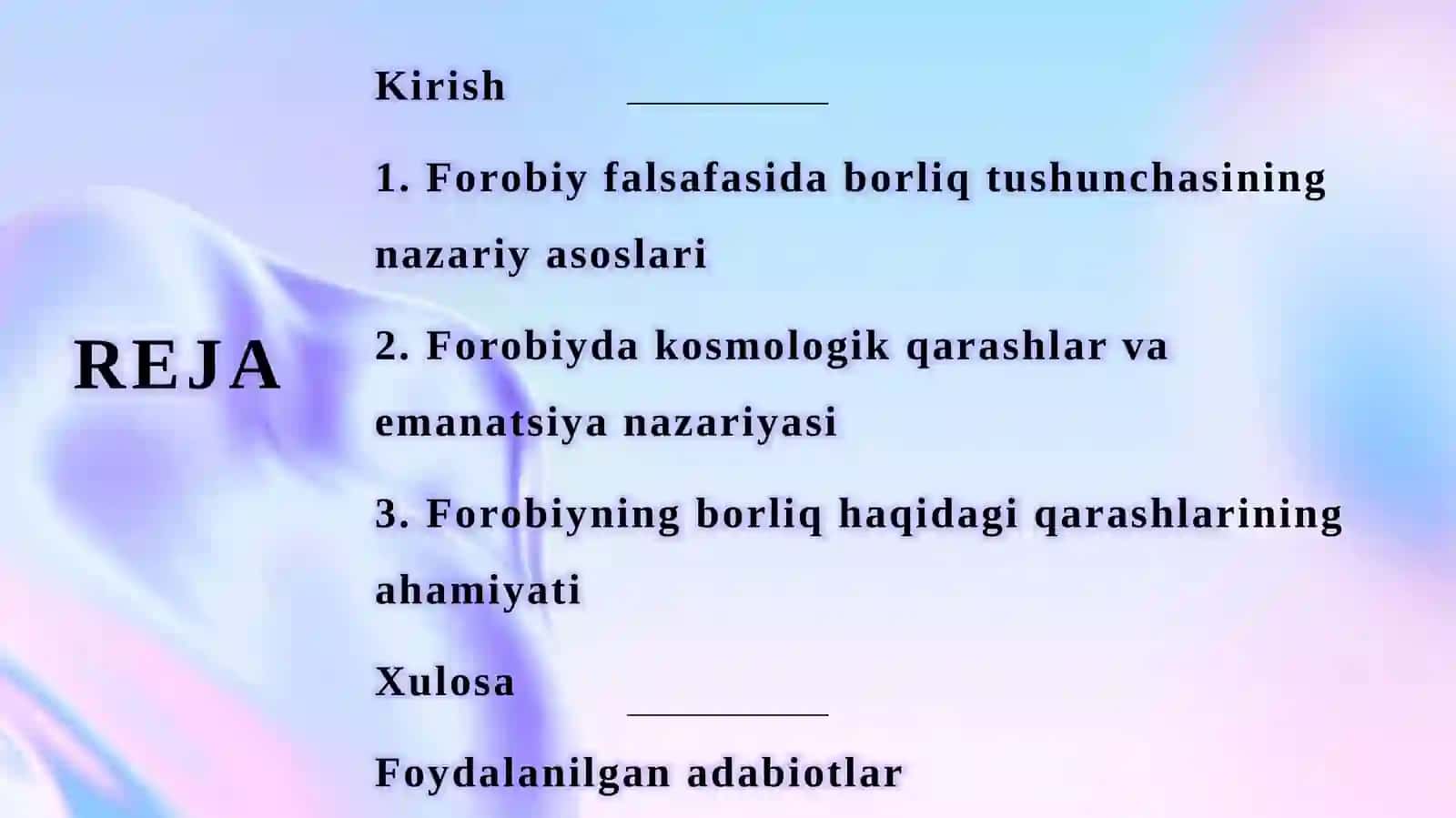 Forobiyning borliq haqidagi qarashlari 2