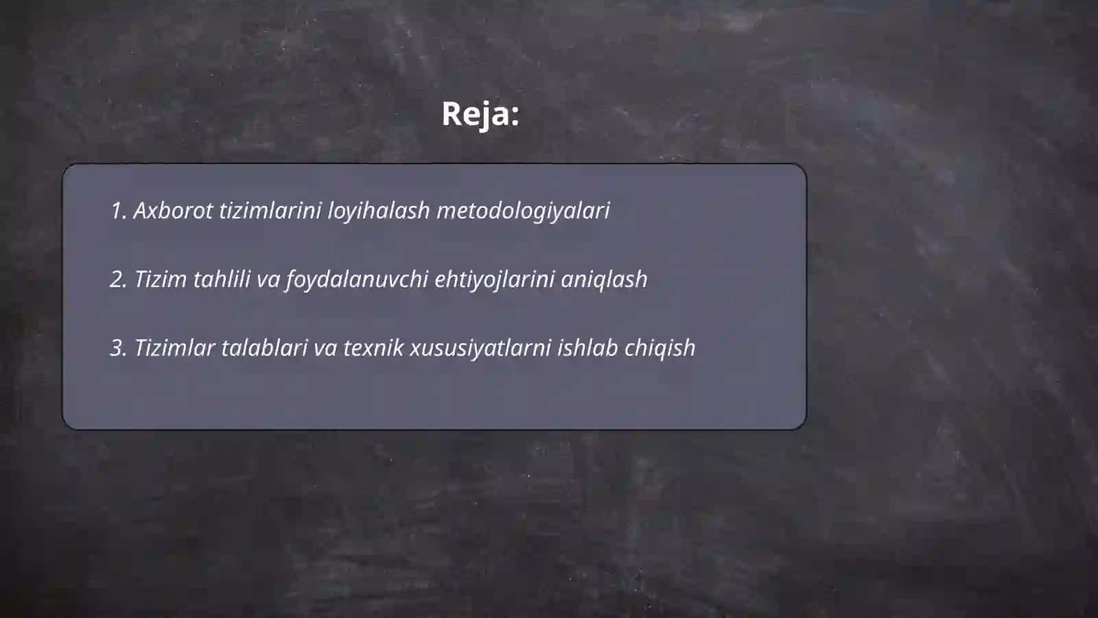 Axborot tizimlarini loyihalash metodologiyalari 2