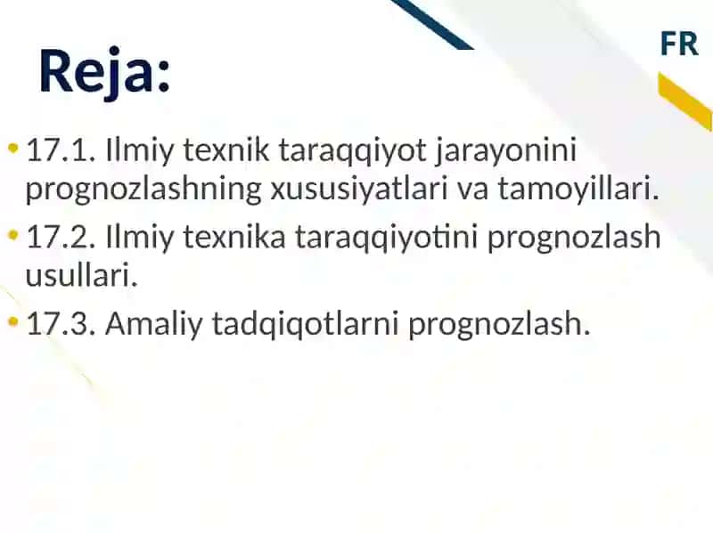 ILMIY-TEXNIK TARAQQIYOTNI PROGNOZLASH 2