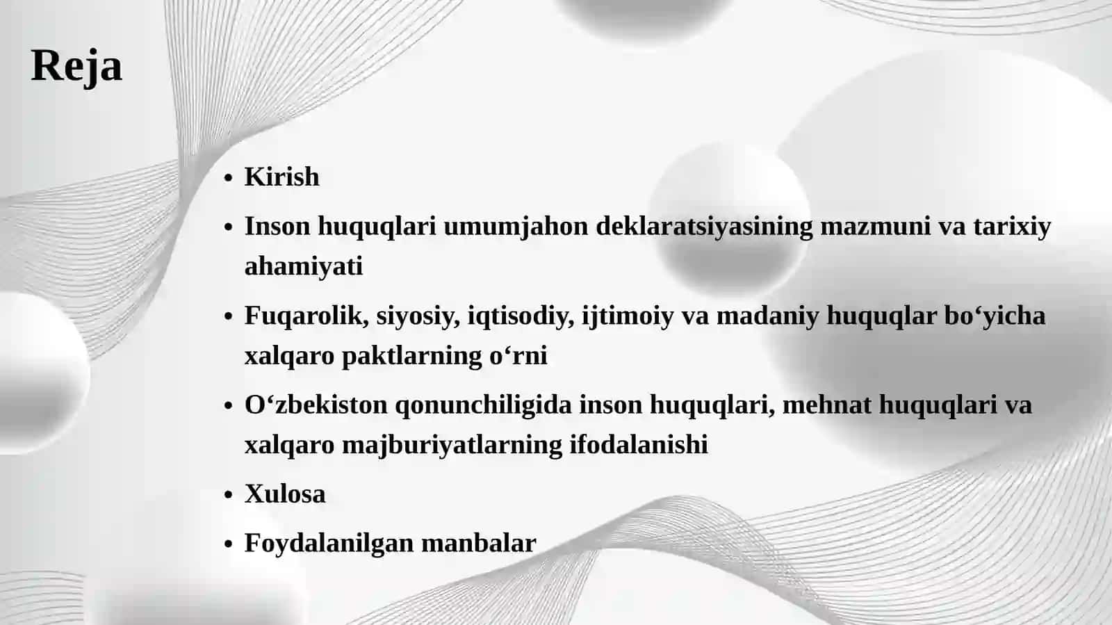 Inson huquqlari umumjahon deklaratsiyasi va inson huquqlari bo‘yicha xalqaro 2