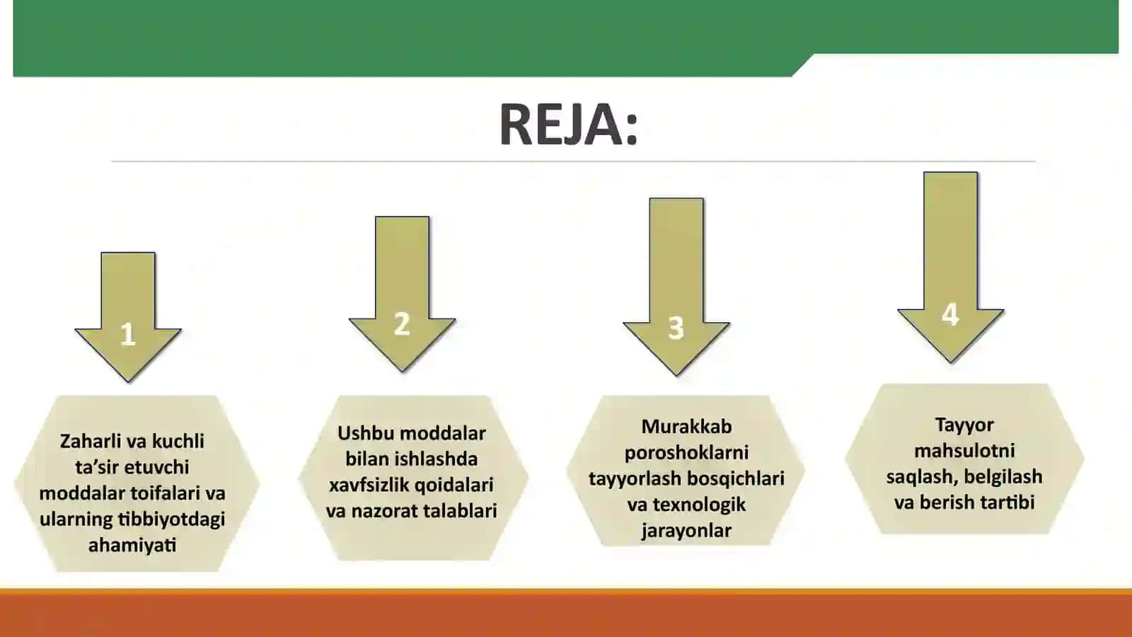 ZAHARLI VA KUCHLI TA'SIR ETUVCHI MODDALAR RO'YXATIGA KIRADIGAN DORILAR BILAN ISHLASH QOIDALARI, ULAR BILAN MURAKKAB POROSHOKLAR TAYYORLASH. 2