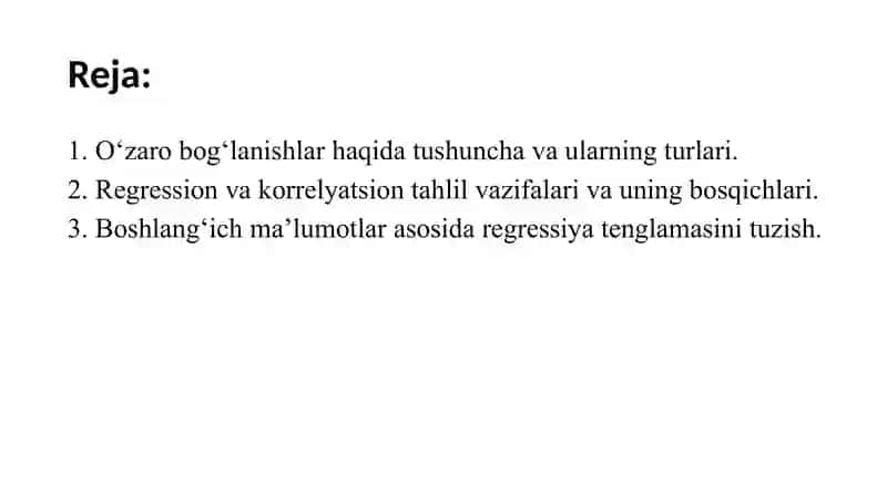 Korrelyatsion va regression tahlil 2