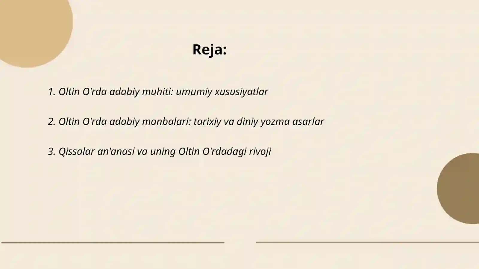 Oltin O'rda adabiy muhiti 2